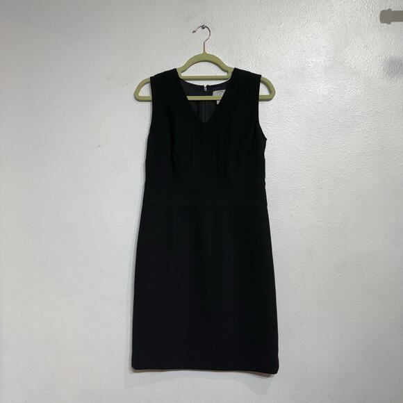 Ann Taylor Loft Black Sleeveless Mini Sheath Dress Sz 4P - Picture 1 of 10
